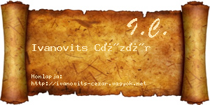 Ivanovits Cézár névjegykártya